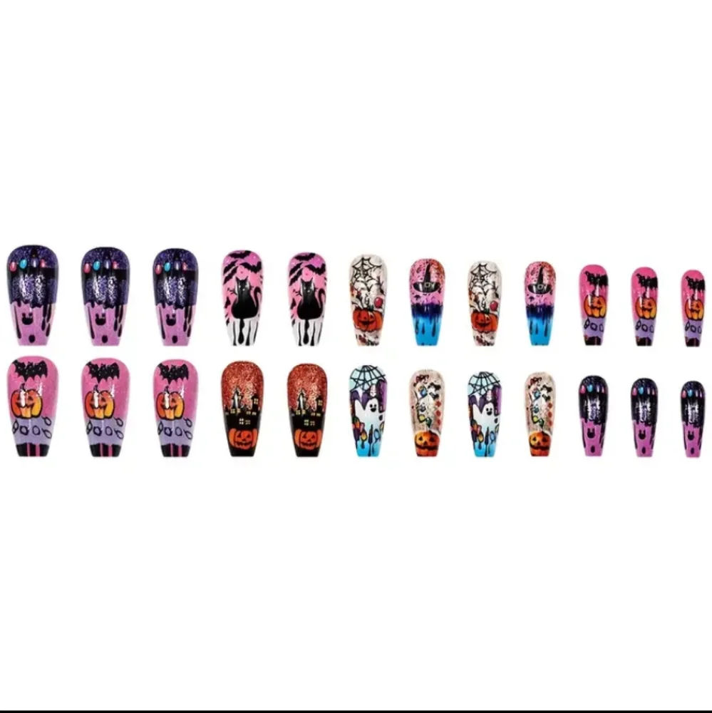 🆕️$6 OR 2 FOR $10~ HALLOWEEN THEMED 24 DESIGNER PRESS ON NAILS